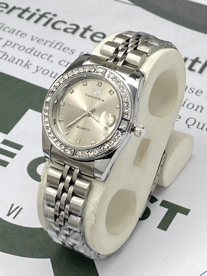 Premium Alanog Quartz Ladies Chain Watch With Date Display - An Elegant Gift For Her
