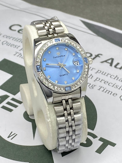 Premium Alanog Quartz Ladies Chain Watch With Date Display - An Elegant Gift For Her
