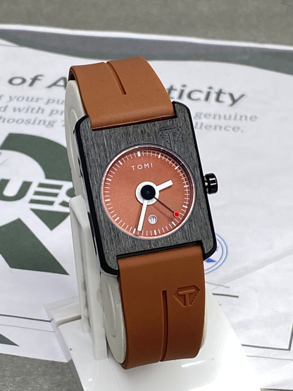 TOMI T-022 Analog Stainless Steel Case Silicone Straps Watch For Men