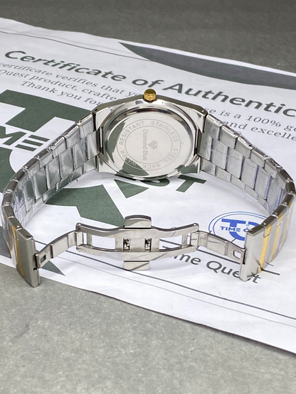 Luxury Men's Slim Dial Analog Quartz Stainless Steel Made Chain Watch With Date & Day Display