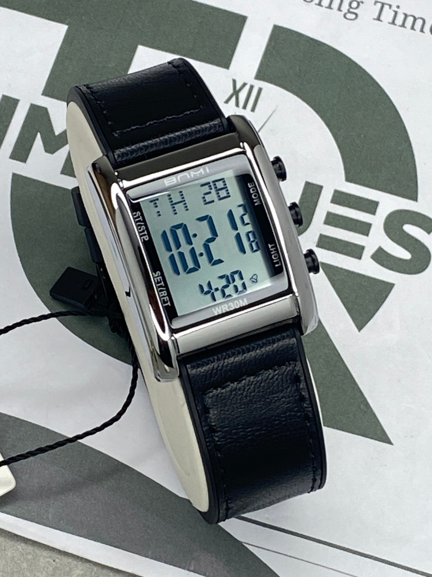 BNMI Digital Display Square Dial Multi-Functional Straps Watch For Men