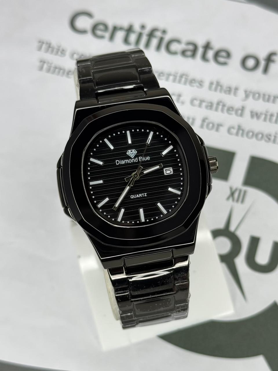 DIAMOND BLUE Classic Stainless Steel Analog Chain Watch for Men