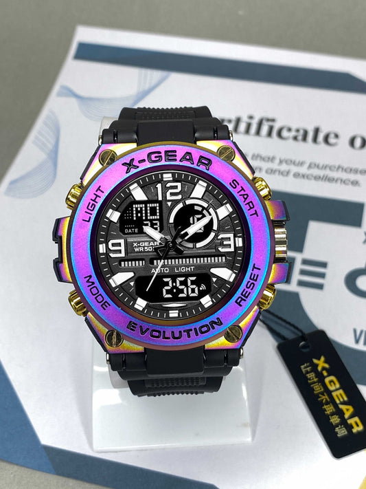 X Gear-985 Dual Time Waterproof Sports Watch For Men