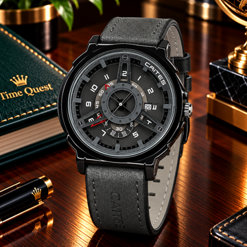 CAITES Men's Analog Quartz Watch – Classic Round Dial with Durable Straps